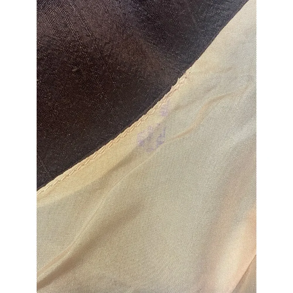 Lena Medoyeff Silk Midi Dress Women's Size SM Brown Pink Tie Straps - Picture 11 of 11